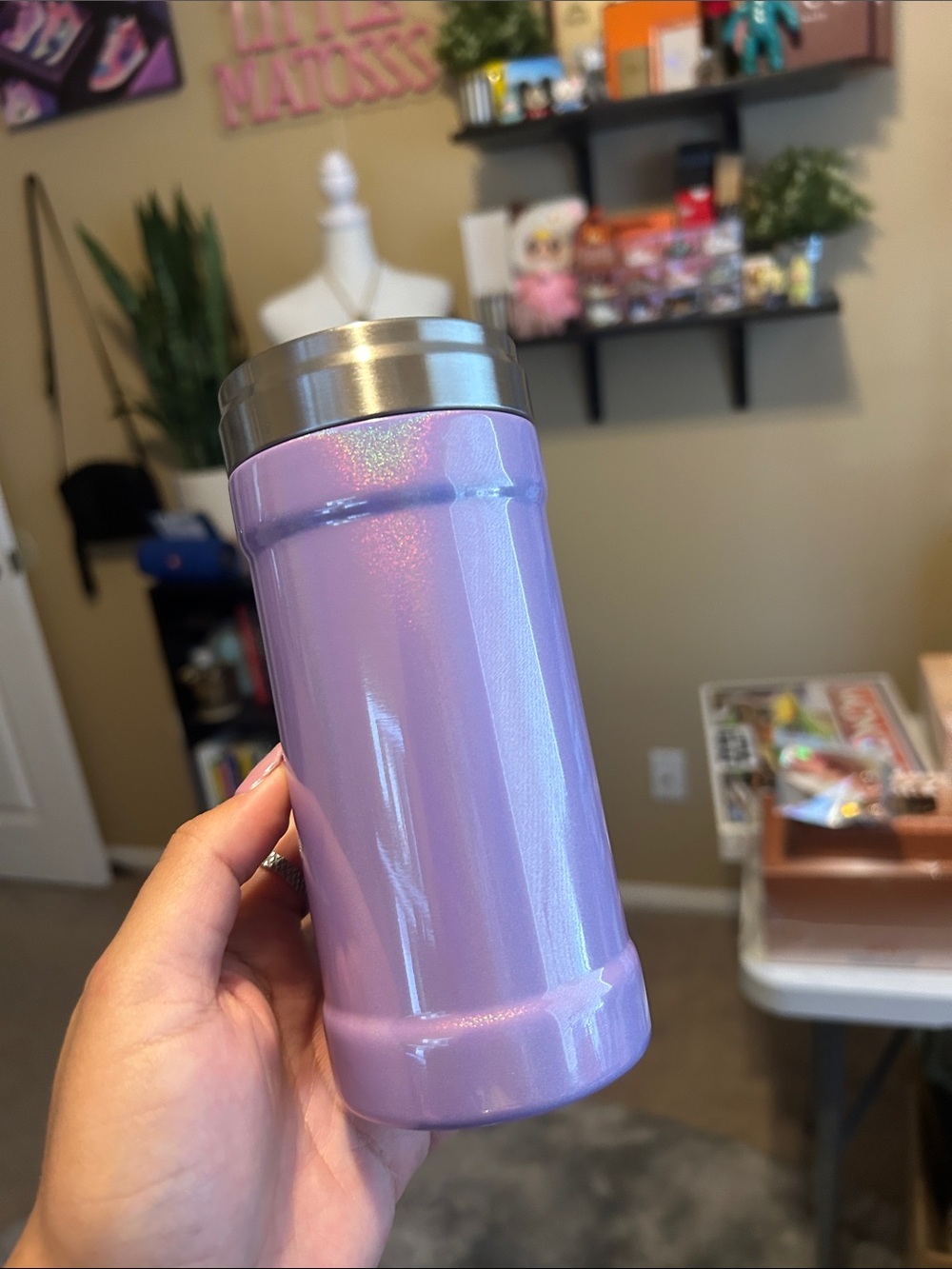 purple glitzy